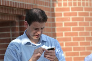 John Drogin with Blackberry